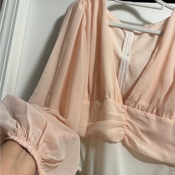 Cupshe Long Sleeve Bodysuit XL Light Peachy Pink NWT - Picture 13 of 14